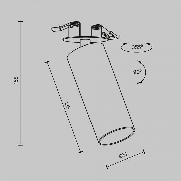 Встраиваемый светильник на штанге maytoni focus led c053cl-l12w2.7k-w-w