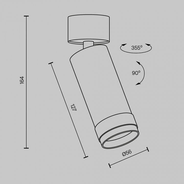 Светильник на штанге maytoni focus zoom c055cl-l12w2.7k-z-b