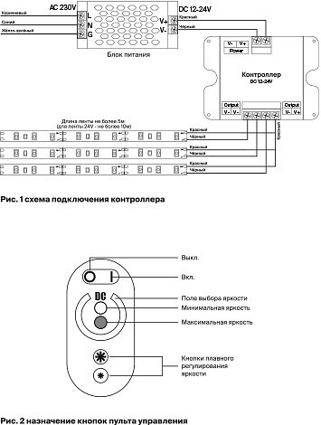 Контроллер-диммер с пультом ду maytoni led strip clm001