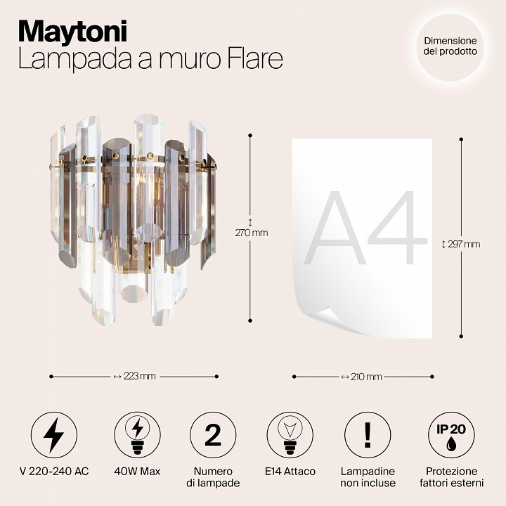 Бра maytoni flare dia200wl-02g