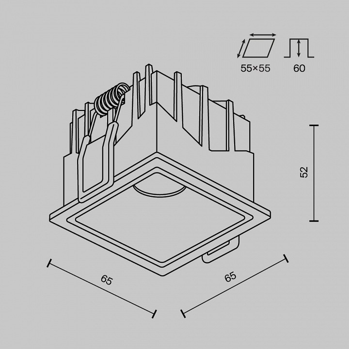 Встраиваемый светильник maytoni alfa led dl043-01-10w3k-sq-b-1
