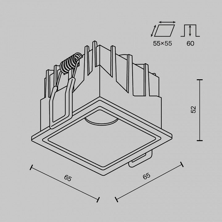 Встраиваемый светильник maytoni alfa led dl043-01-10w4k-sq-b-1
