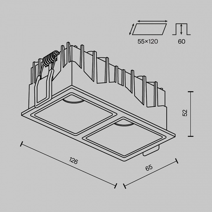 Встраиваемый светильник maytoni alfa led dl043-02-10w4k-sq-b-1