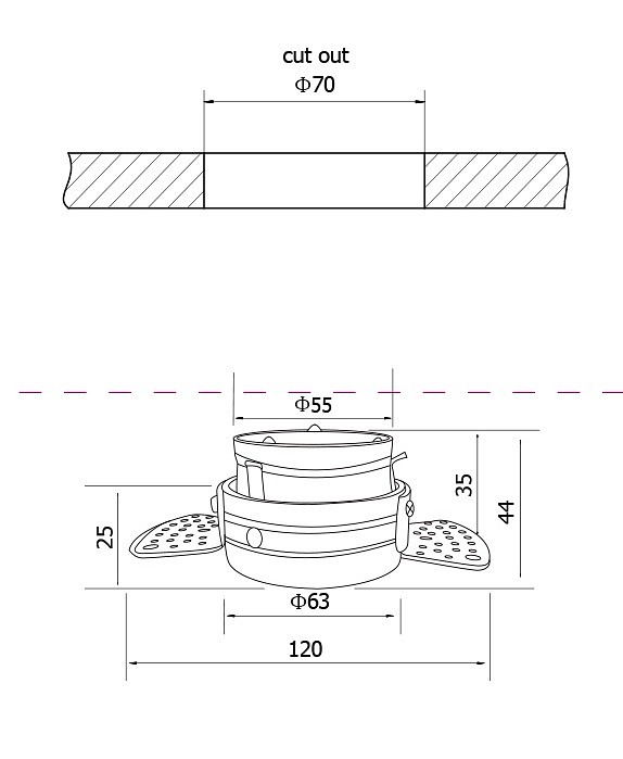 Встраиваемый светильник maytoni reif dl048-01w