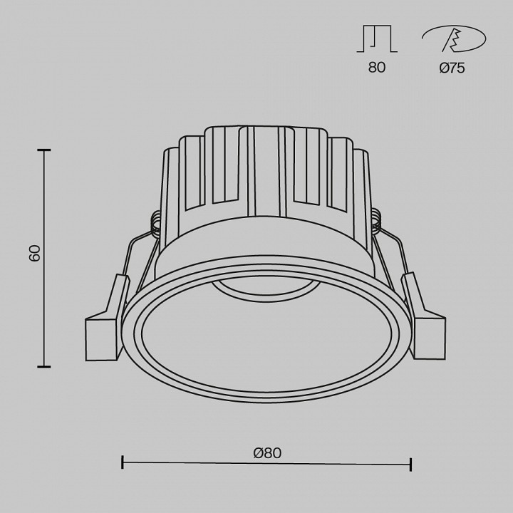 Встраиваемый светильник maytoni round dl058-12w-dtw-w