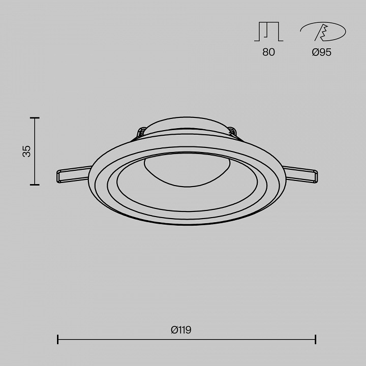 Встраиваемый светильник maytoni spark dl097-gu10-w