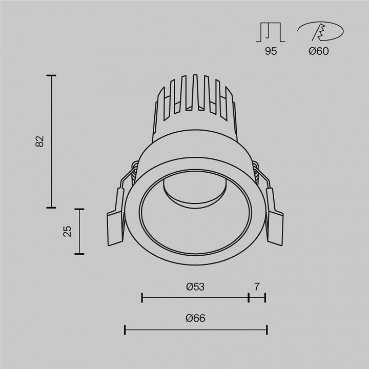 Встраиваемый светильник maytoni dl115-10w-3k-b