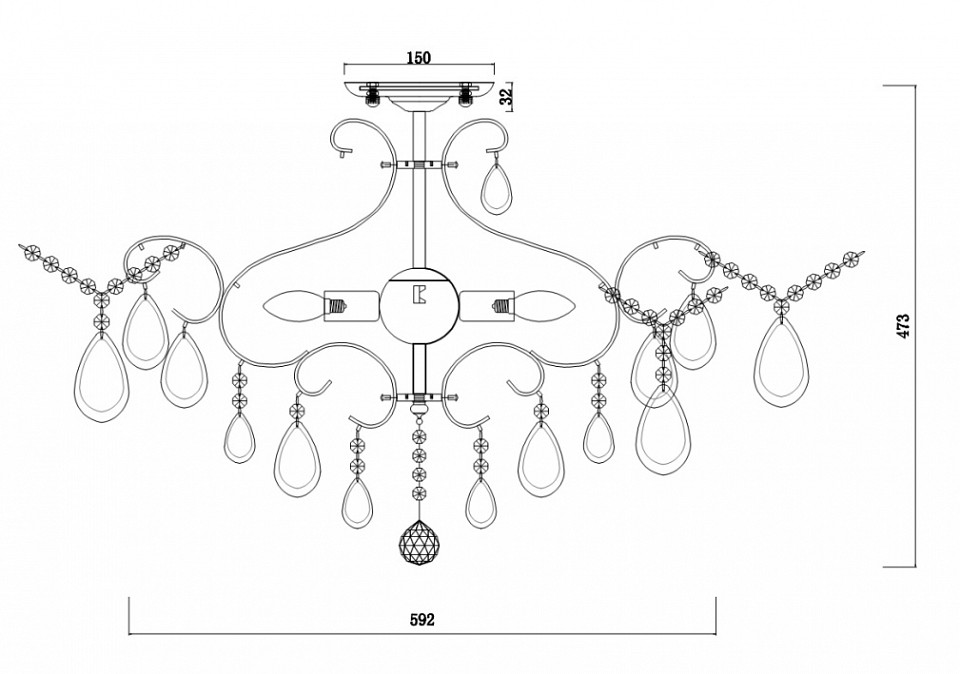 Люстра на штанге freya chabrol fr2302cl-06s