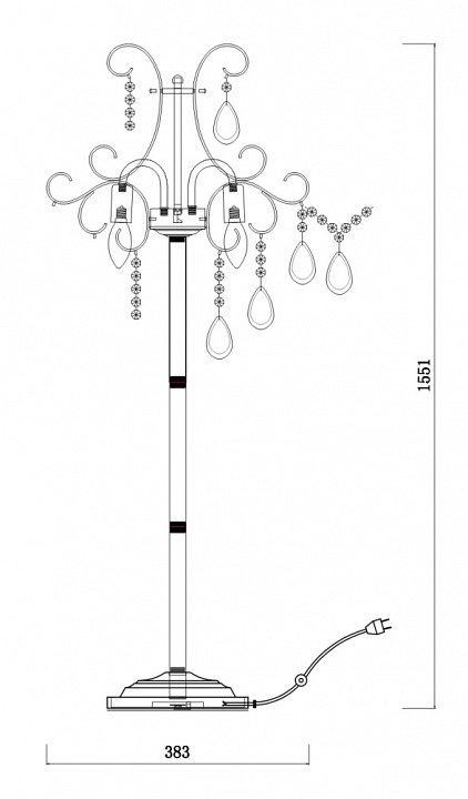 Торшер freya chabrol fr2302fl-04wg