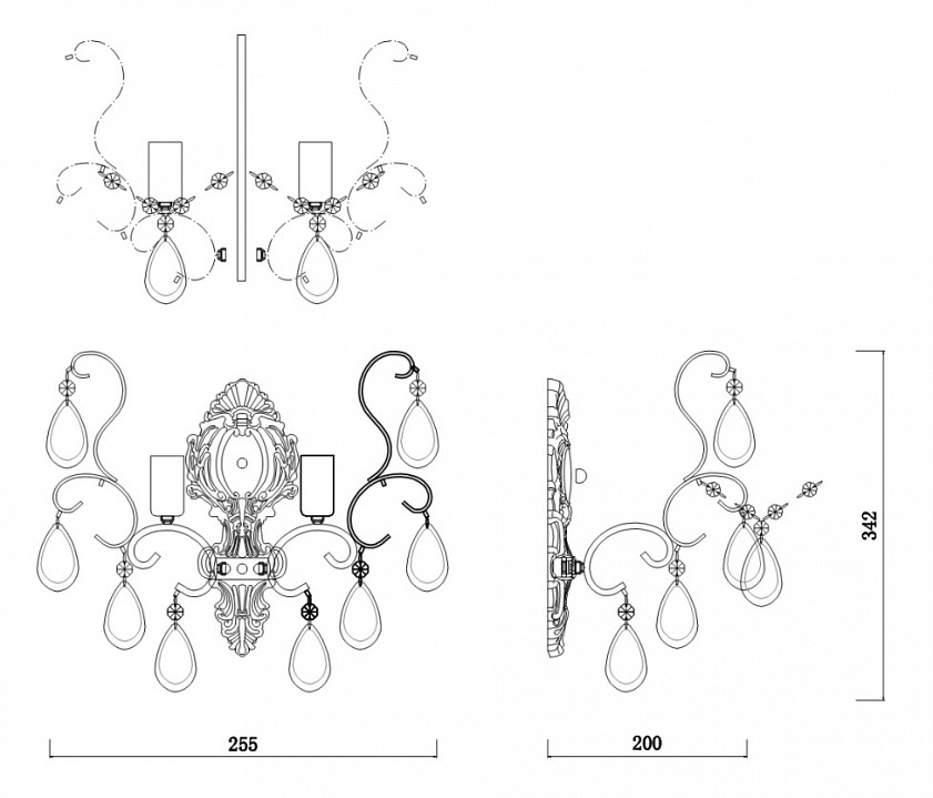 Бра freya chabrol fr2302wl-02s