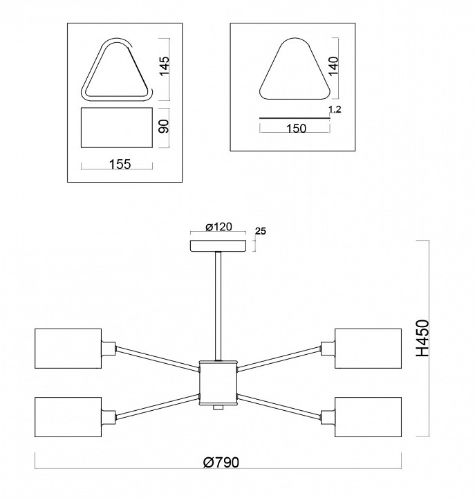 Люстра на штанге freya brianne fr5040pl-08ch