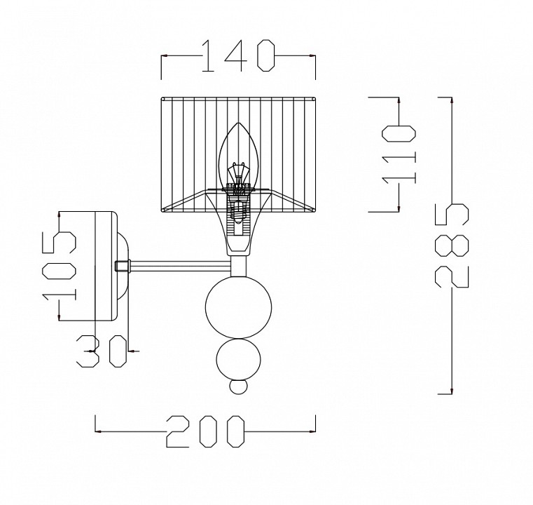 Бра freya lauren fr5093wl-01ch