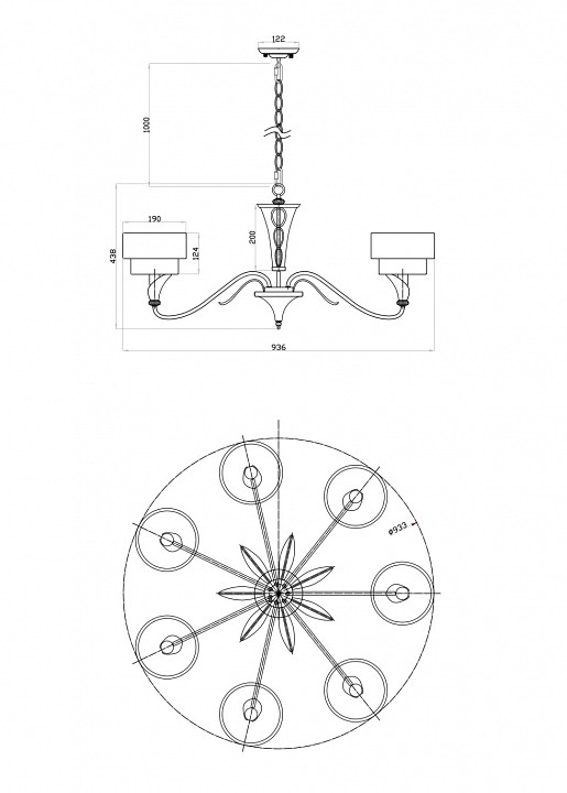 Подвесная люстра maytoni lillian h311-07-g