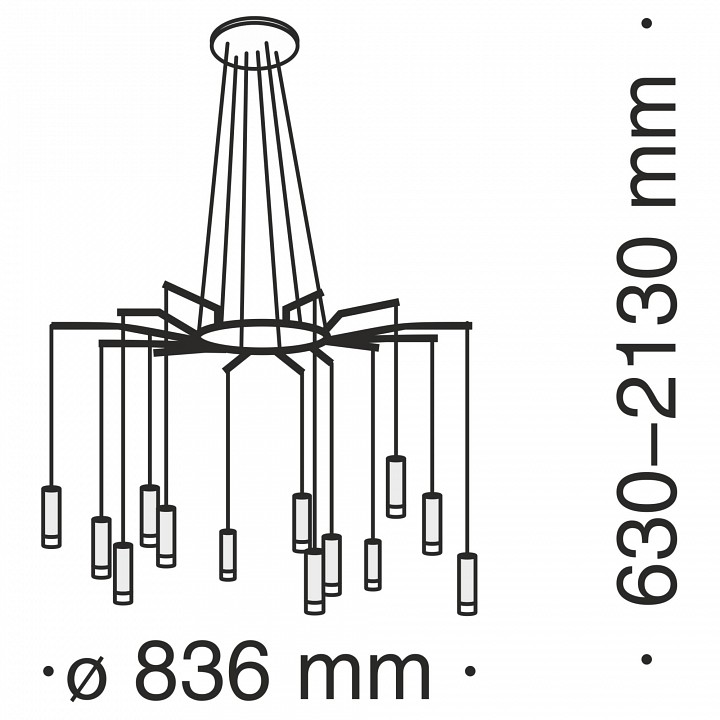 Подвесная люстра maytoni davida mod035pl-12b