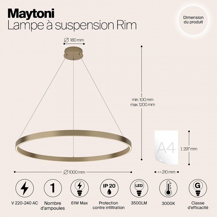 Подвесной светильник maytoni rim mod058pl-l54bs3k