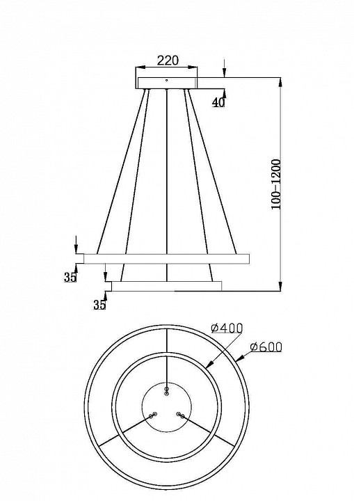 Подвесной светильник maytoni rim mod058pl-l55bsk