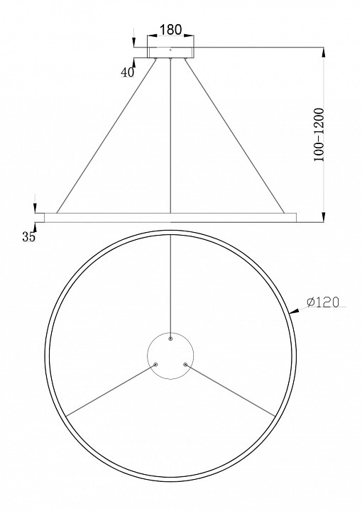 Подвесной светильник maytoni rim mod058pl-l65bs4k