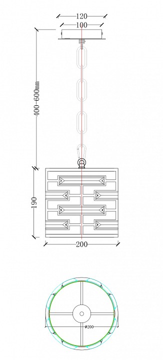 Подвесной светильник maytoni frontera mod067pl-01ch