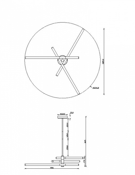 Люстра на штанге maytoni axis mod106cl-l40g3k
