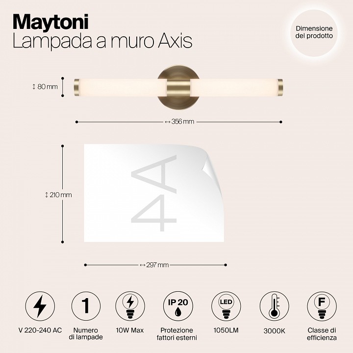 Бра maytoni axis mod106wl-l10g3k