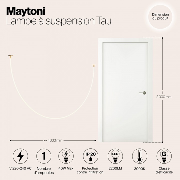 Подвесной светильник maytoni tau mod146pl-l40g3k