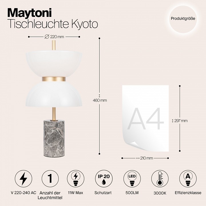 Настольная лампа декоративная maytoni memory mod178tl-l11gr3k