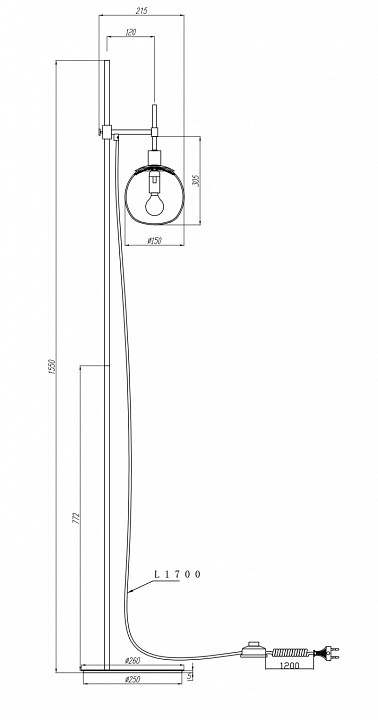 Торшер maytoni erich mod221-fl-01-g