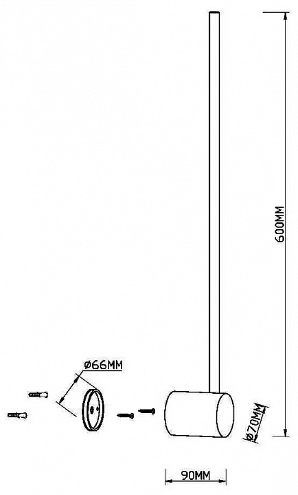 Бра maytoni light stick mod237wl-l6bs3k