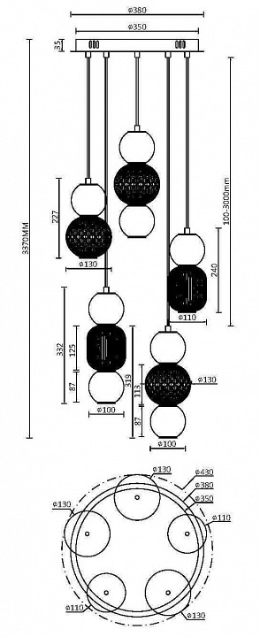 Подвесная люстра maytoni drop mod273pl-l80g3k