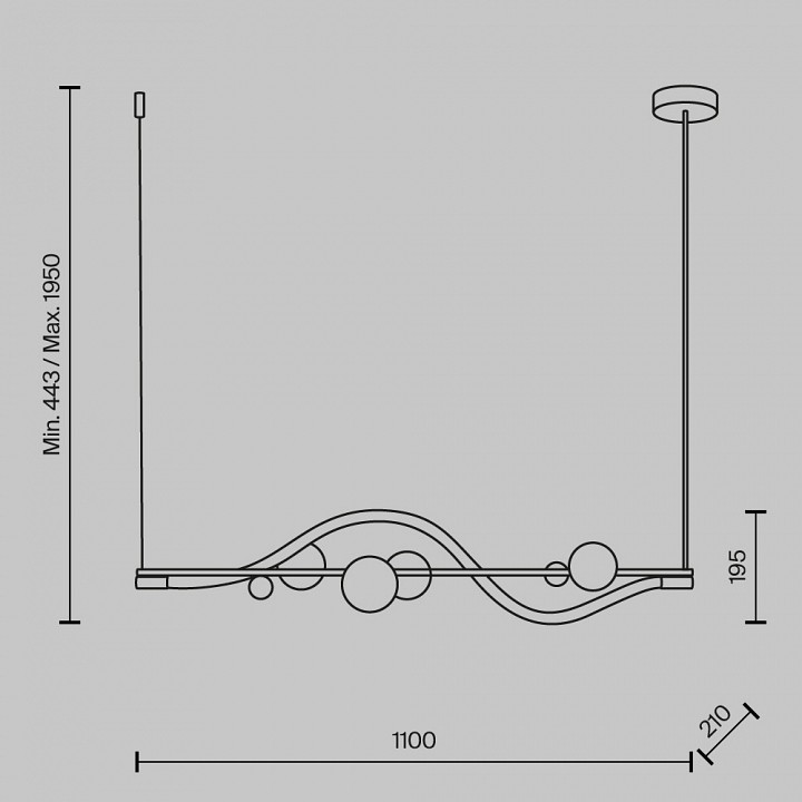 Подвесной светильник maytoni oasis mod289pl-l13bs3k