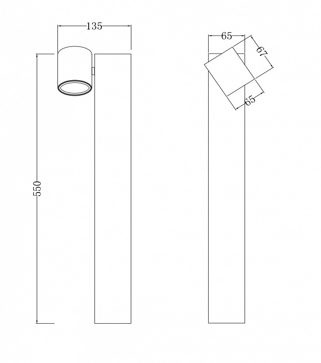 Наземный низкий светильник maytoni wall street o010fl-01b