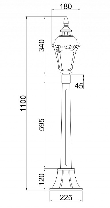 Наземный высокий светильник maytoni goiri o028fl-01bz