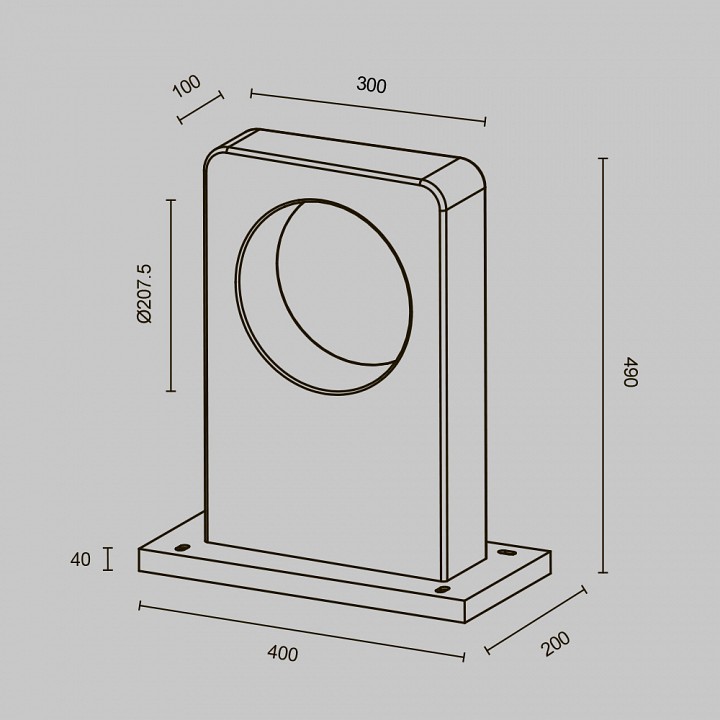 Наземный низкий светильник maytoni betone o469fl-l7cm3k