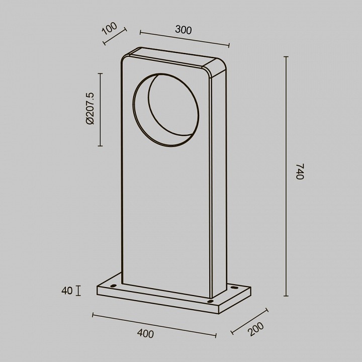 Наземный низкий светильник maytoni betone o469fl-l7cm3k1