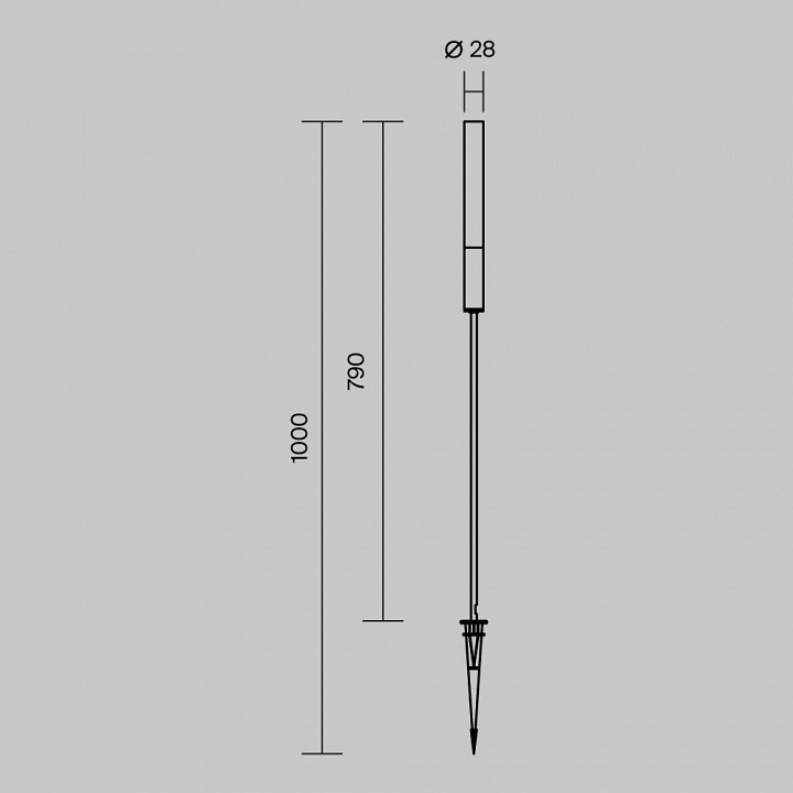 Наземный высокий светильник maytoni flare o487fl-l3gf3k1