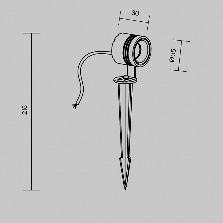 Наземный низкий светильник maytoni clyde o493fl-l3gf3k
