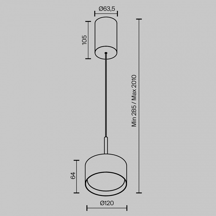 Подвесной светильник maytoni glare p102pl-12w3k-b