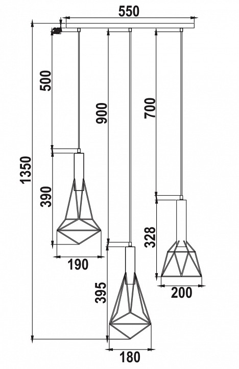 Подвесной светильник maytoni spider t021-03-b