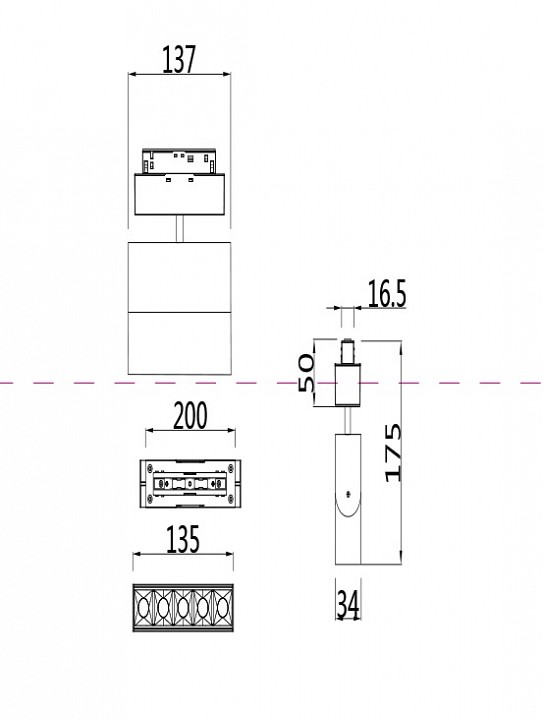Светильник на штанге maytoni points tr015-2-10w3k-w