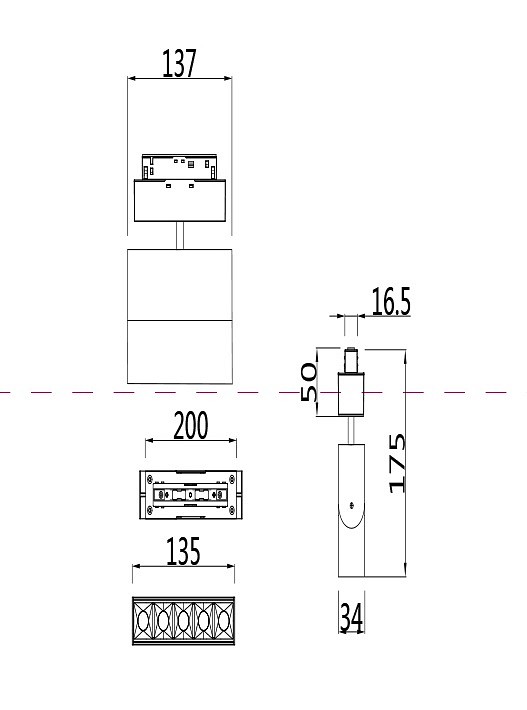 Светильник на штанге maytoni points tr015-2-10w4k-b