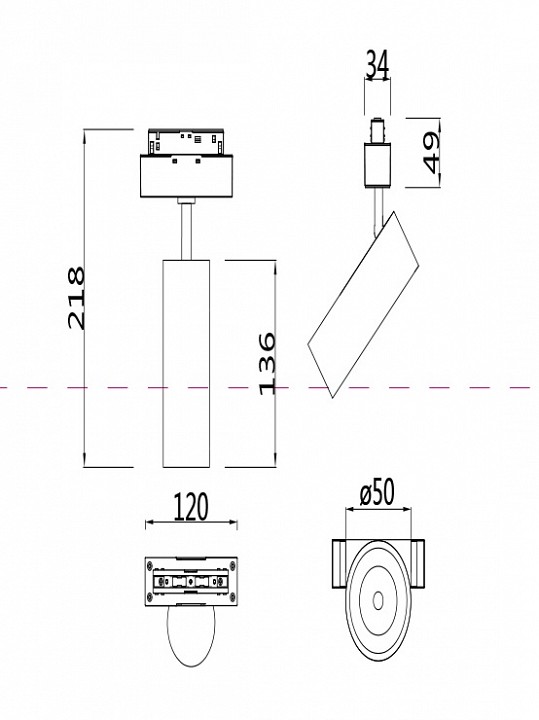 Светильник на штанге maytoni focus led tr019-2-10w3k-b