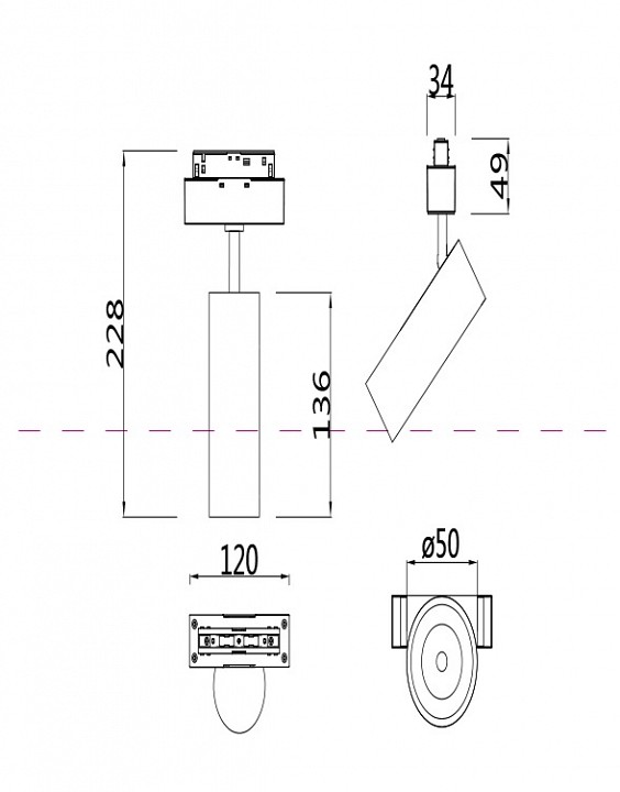 Светильник на штанге maytoni focus led tr019-2-10w4k-b