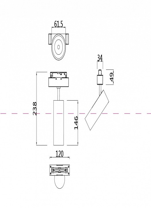 Светильник на штанге maytoni focus led tr019-2-15w4k-b