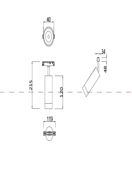 Светильник на штанге maytoni focus led tr019-2-7w3k-b