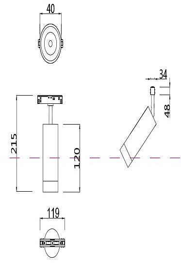 Светильник на штанге maytoni focus led tr019-2-7w4k-b
