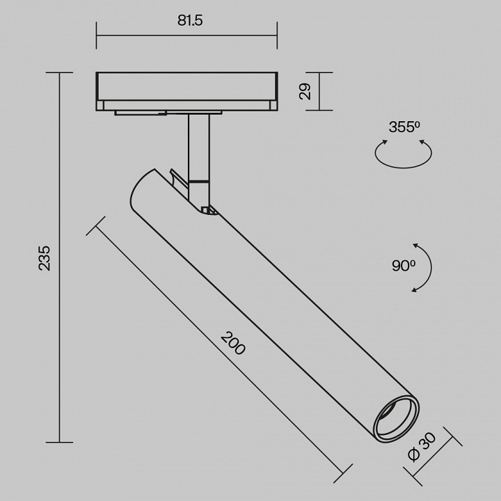 Светильник на штанге maytoni focus t tr141-1-6w4k-m-b