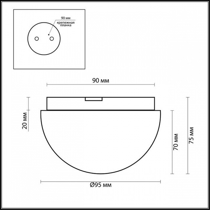 Накладной светильник odeon light minkar 2443/1a