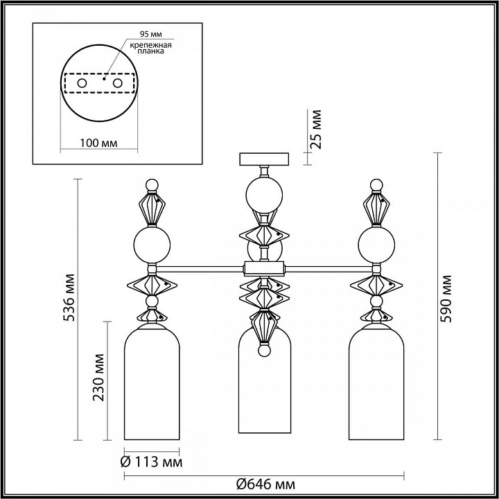 Потолочная люстра odeon light bizet 4855/3c