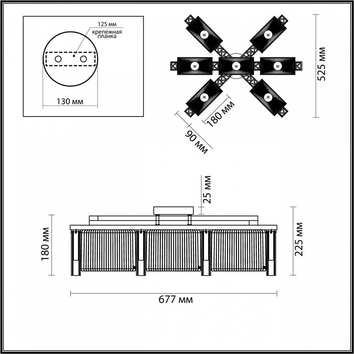 Потолочная люстра odeon light gatsby 4871/7c