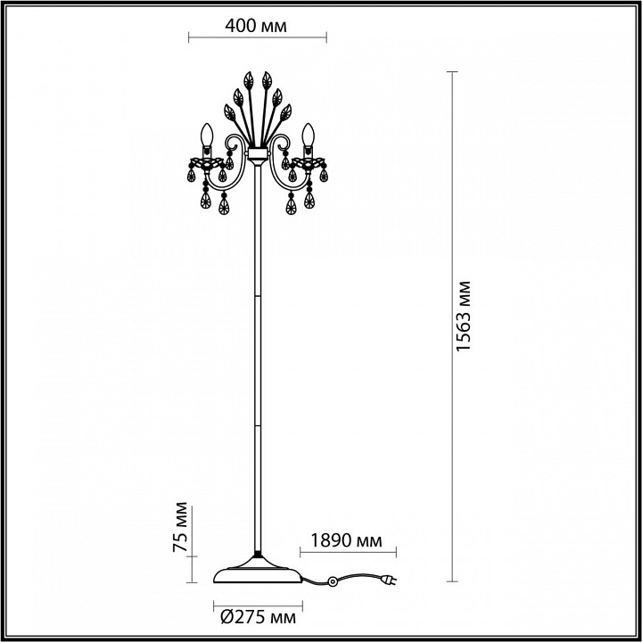 Торшер odeon light versia 4977/3f